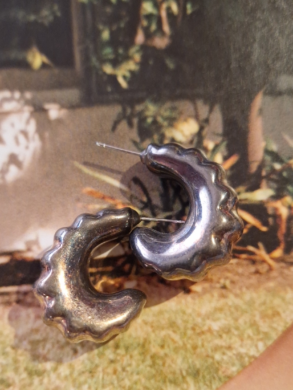 925 Wavy Chunky Silver Hoop Earrings